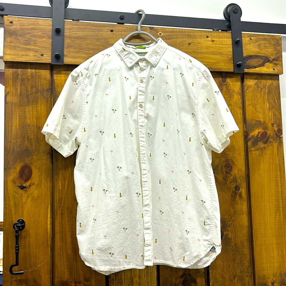 Denim & Flower Hawaiian Shirt-EUC